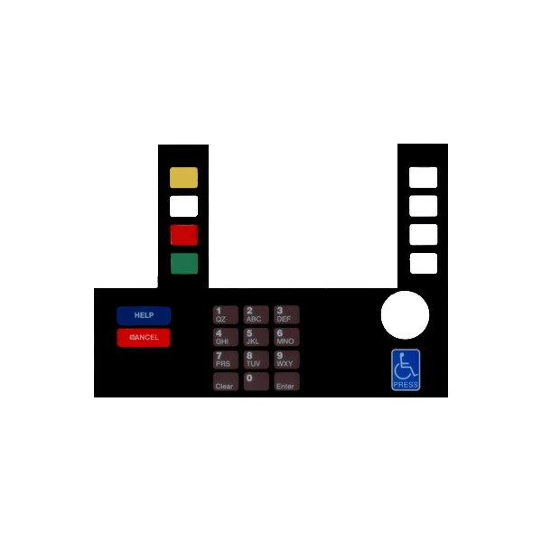 Fits Gilbarco Advantage, InfoScreen Keypad Overlay w/ Exxon graphics